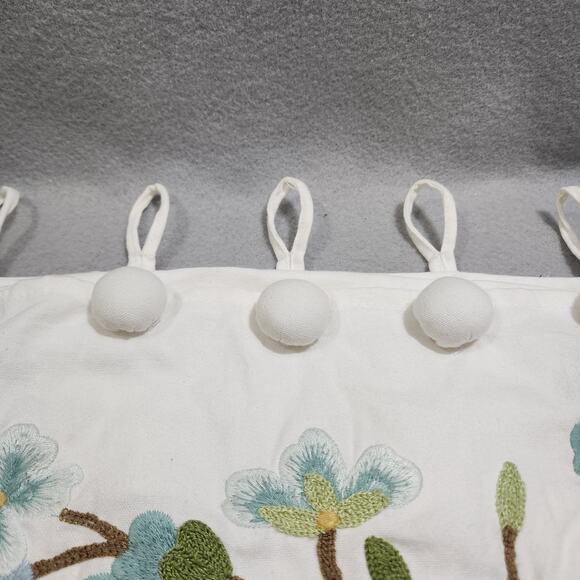 Embroidered Blue Cherry Blossom Square Pillow Sham Cases 18"x18" Button Closure - Picture 5 of 10